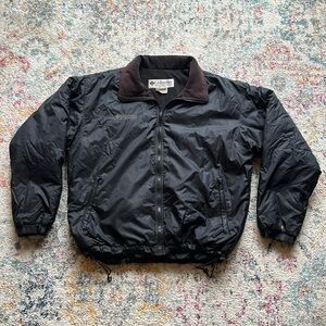 Vintage Columbia Black Zip Up Puffer Coat Mens Size Large